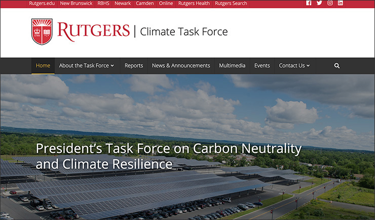 screenshot of the Climate Task Force website homepage